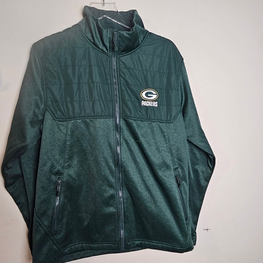 NFL Team Apparel Green Bay Packers Full Zip Up Jacket Fleece Medium